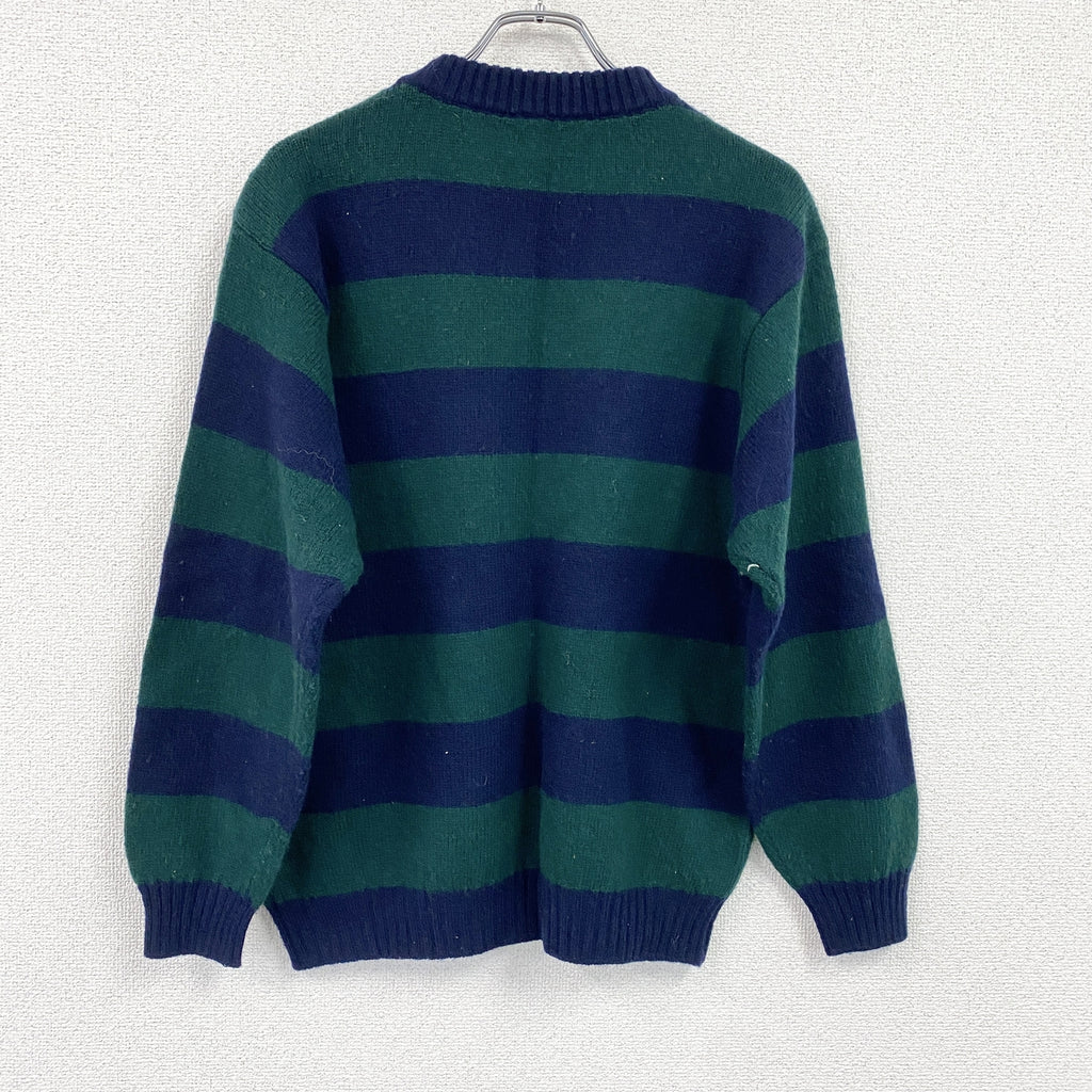UNITED COLORS OF BENETTON　ウールニットセーター　緑　グリーン　紺　ネイビー　古着