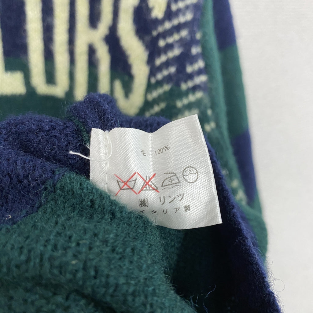UNITED COLORS OF BENETTON　ウールニットセーター　緑　グリーン　紺　ネイビー　古着