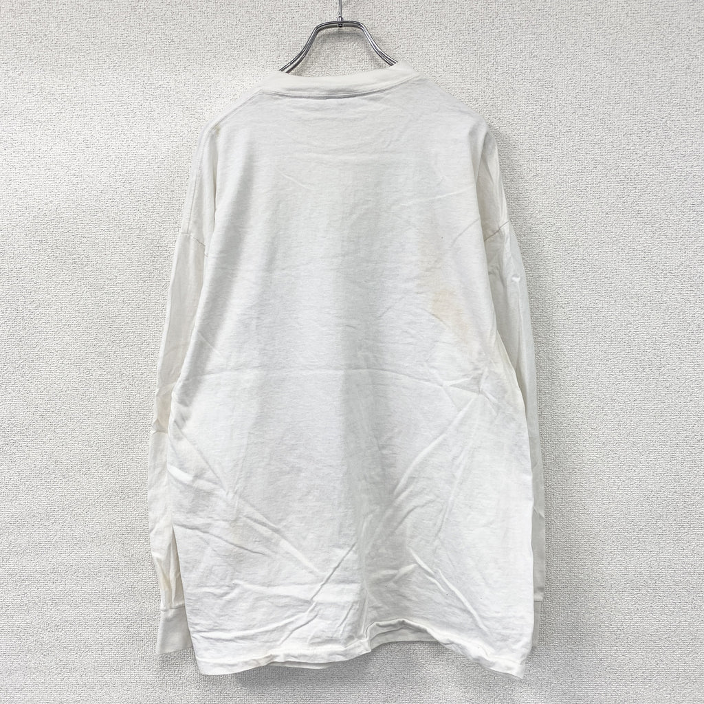 ONEITA　オニータ　ヘンリー８世　長袖Tシャツ/ロンT　白　ホワイト　2XLサイズ　古着