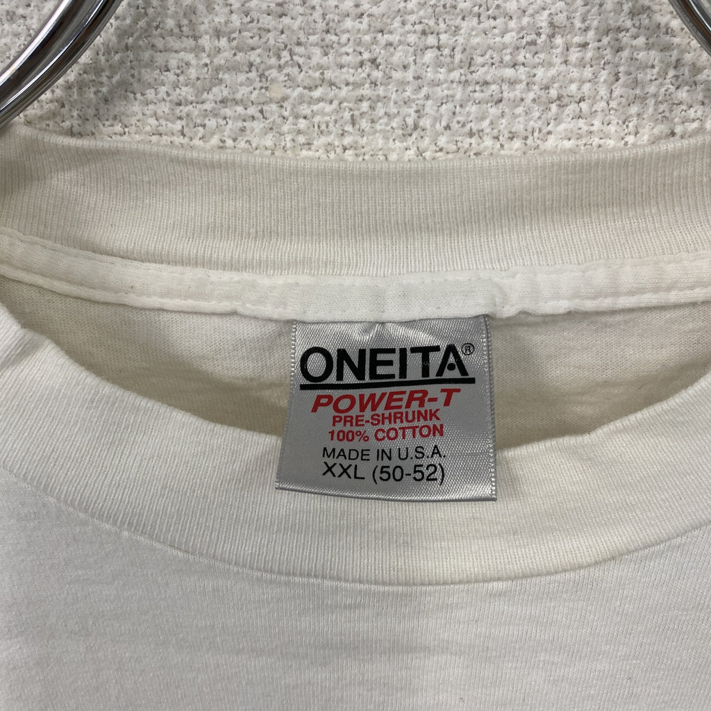 ONEITA　オニータ　ヘンリー８世　長袖Tシャツ/ロンT　白　ホワイト　2XLサイズ　古着