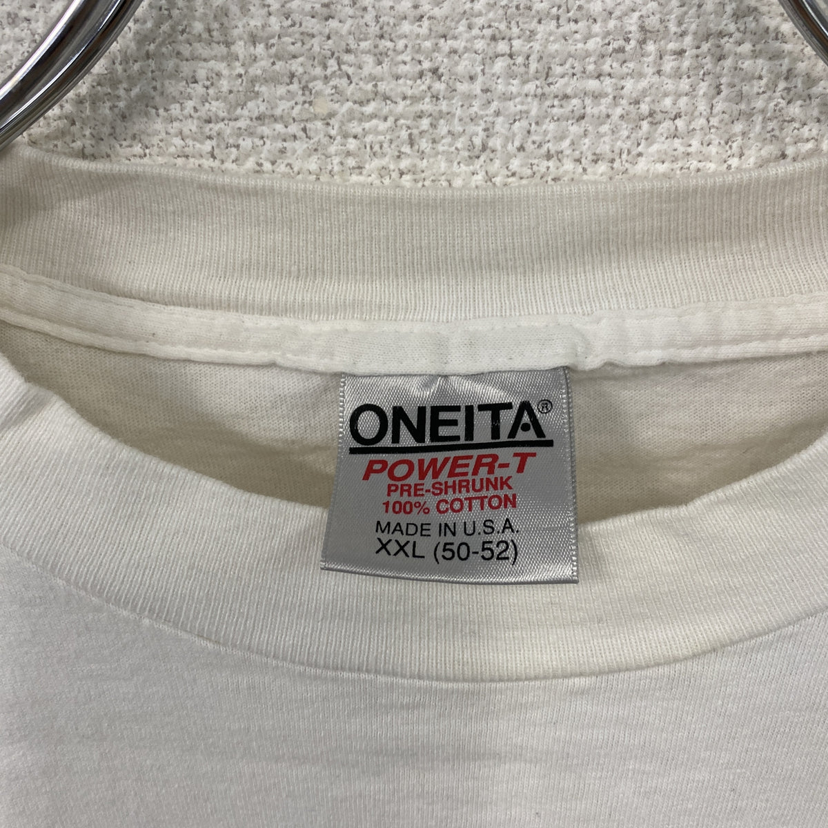 ONEITA　オニータ　ヘンリー８世　長袖Tシャツ/ロンT　白　ホワイト　2XLサイズ　古着