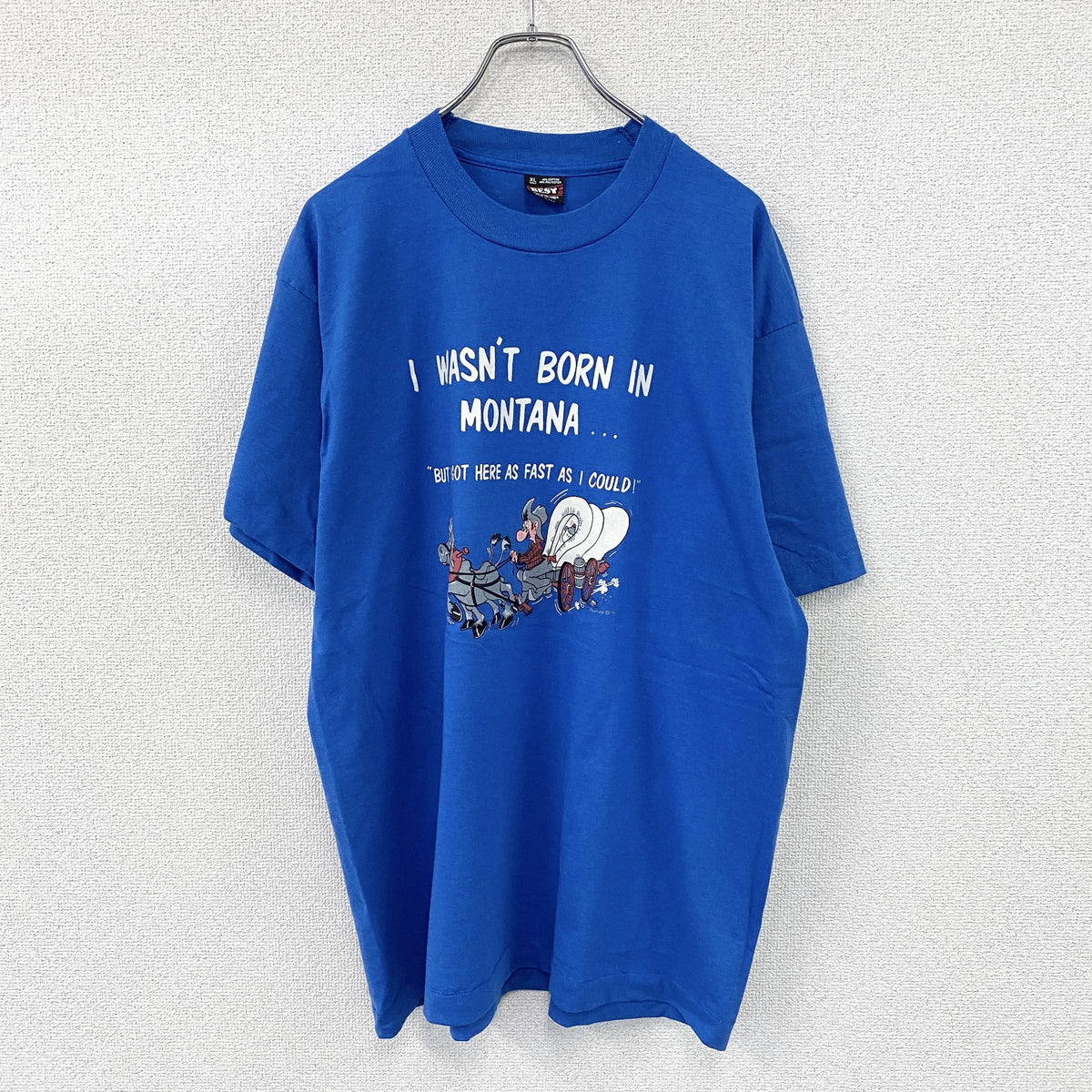 FRUIT OF THE LOOM　フルーツオブザルーム　半袖プリントTシャツ　シングルステッチ　ヴィンテージ　青　ブルー　XLサイズ　古着