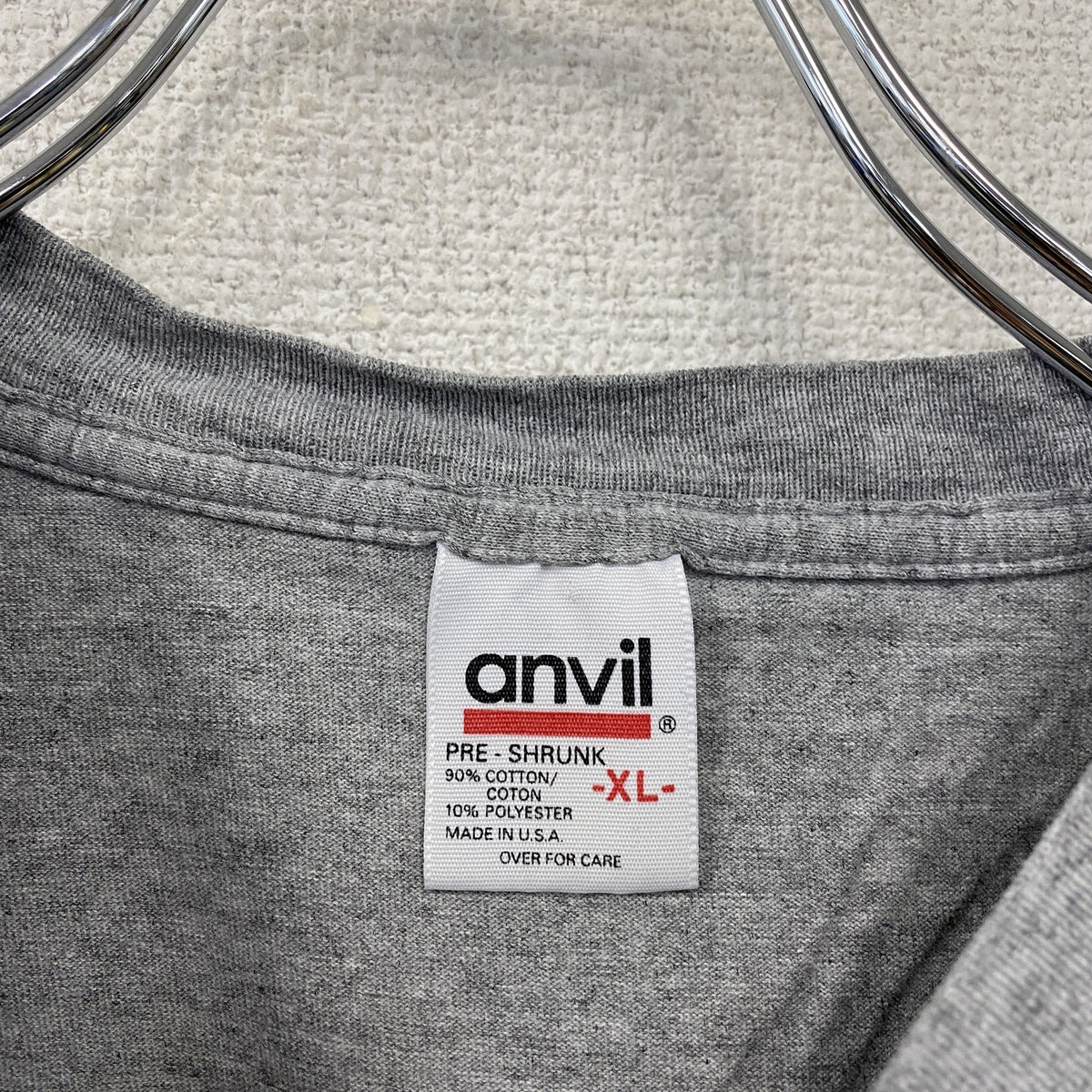 anvil　アンビル　半袖プリントTシャツ　シングルステッチ　ヴィンテージ　グレー　XLサイズ　古着