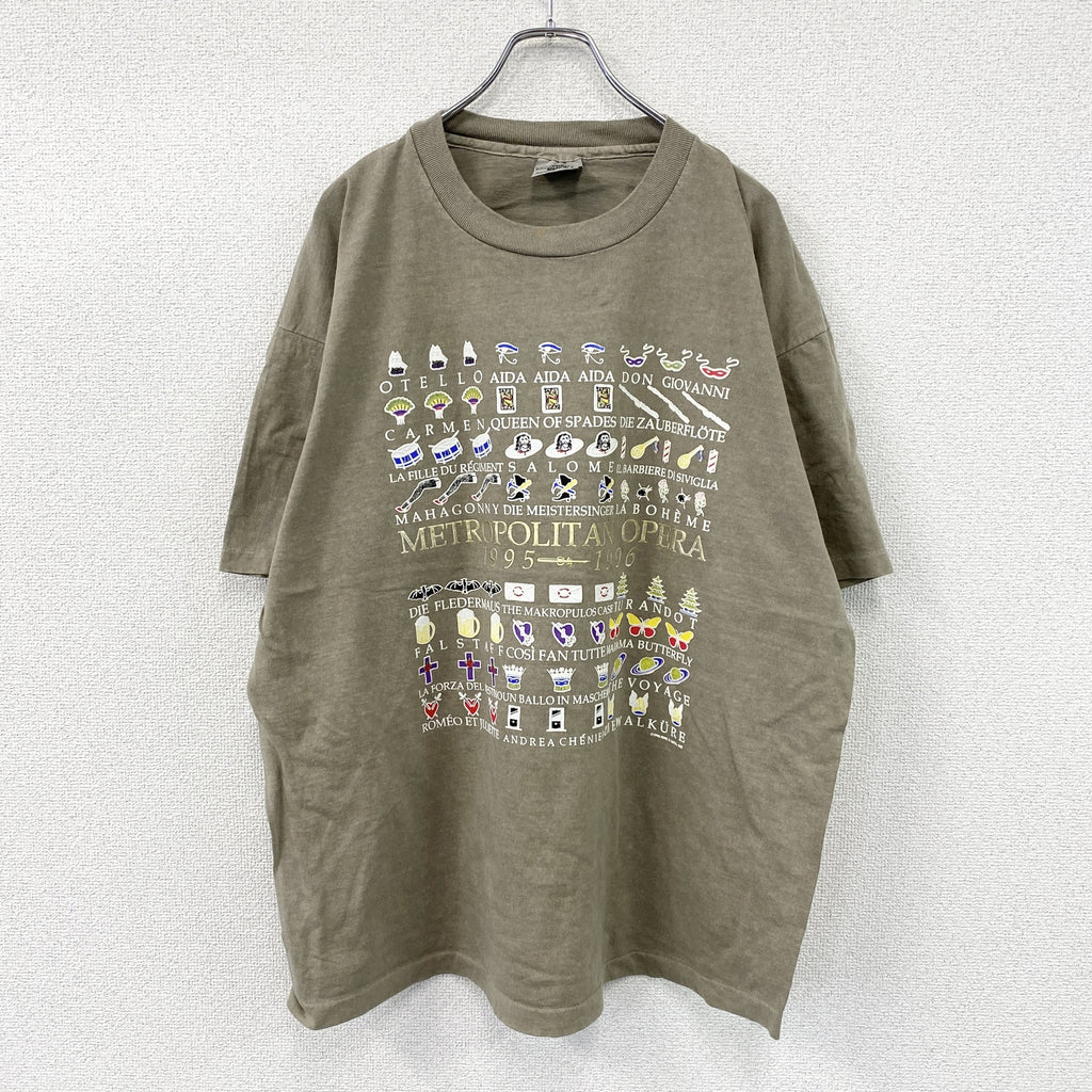 anvil　アンビル　半袖プリントTシャツ　シングルステッチ　ヴィンテージ　茶色　ブラウン　XLサイズ　古着
