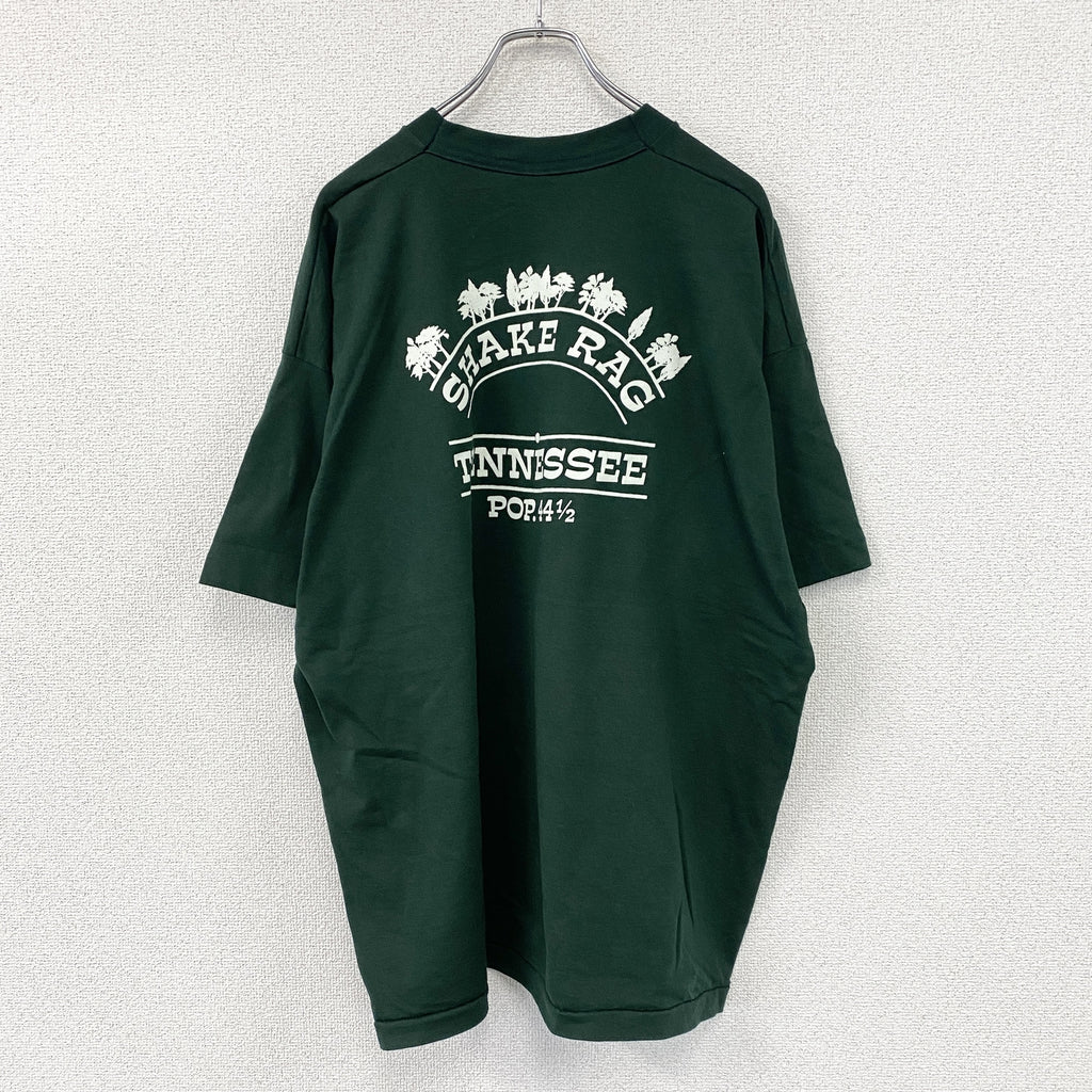 FRUIT OF THE LOOM　フルーツオブザルーム　半袖プリントTシャツ　シングルステッチ　ヴィンテージ　緑　グリーン　2XLサイズ　古着