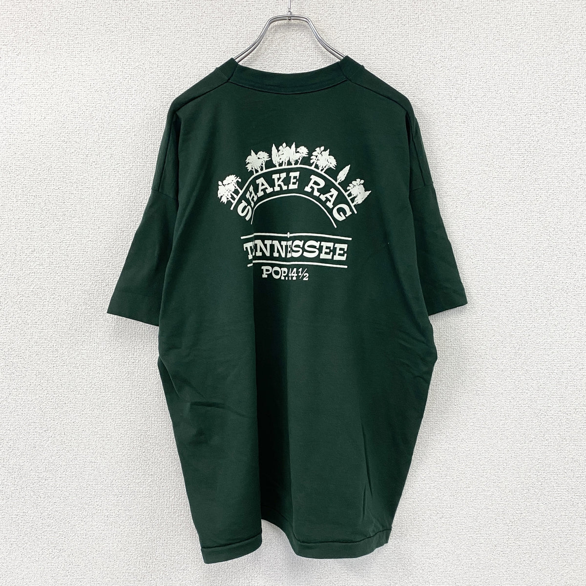 FRUIT OF THE LOOM　フルーツオブザルーム　半袖プリントTシャツ　シングルステッチ　ヴィンテージ　緑　グリーン　2XLサイズ　古着
