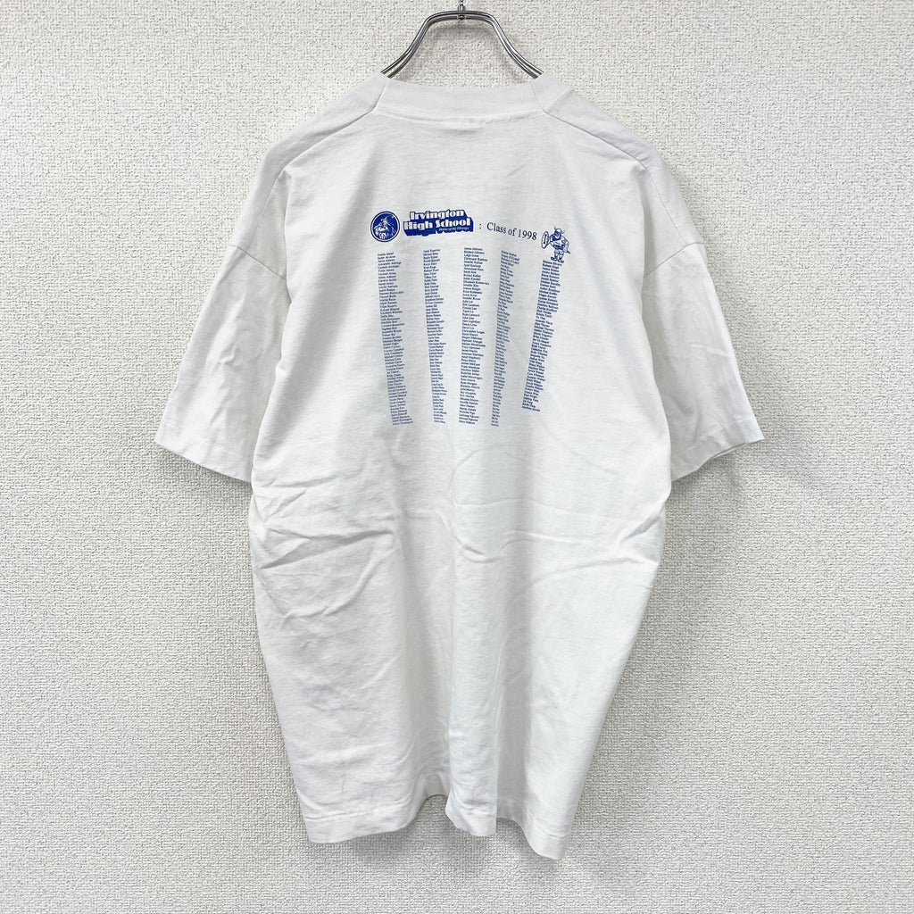 FRUIT OF THE LOOM　フルーツオブザルーム　半袖プリントTシャツ　シングルステッチ　ヴィンテージ　白　ホワイト　XLサイズ カットソー メンズ コットン 古着
