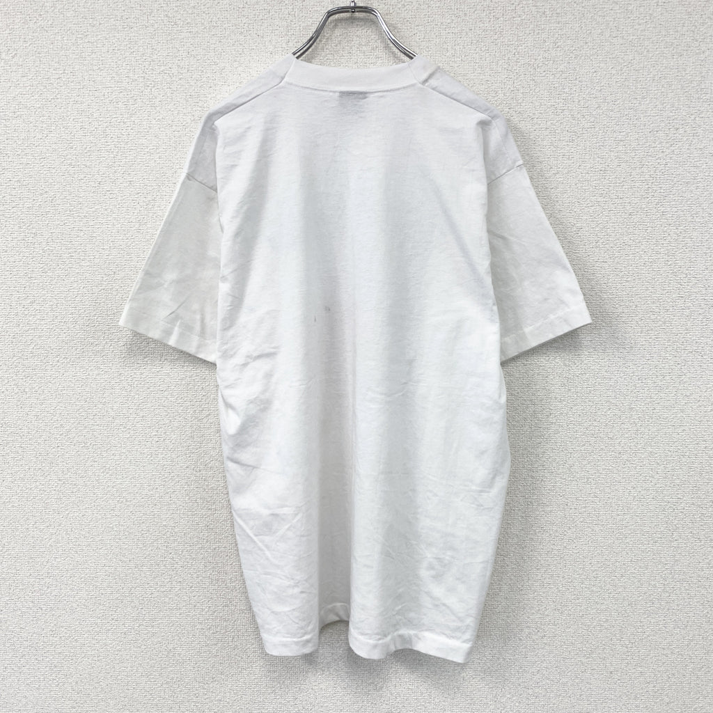 FRUIT OF THE LOOM　フルーツオブザルーム　半袖プリントTシャツ　シングルステッチ　ヴィンテージ　白　ホワイト　XLサイズ　古着