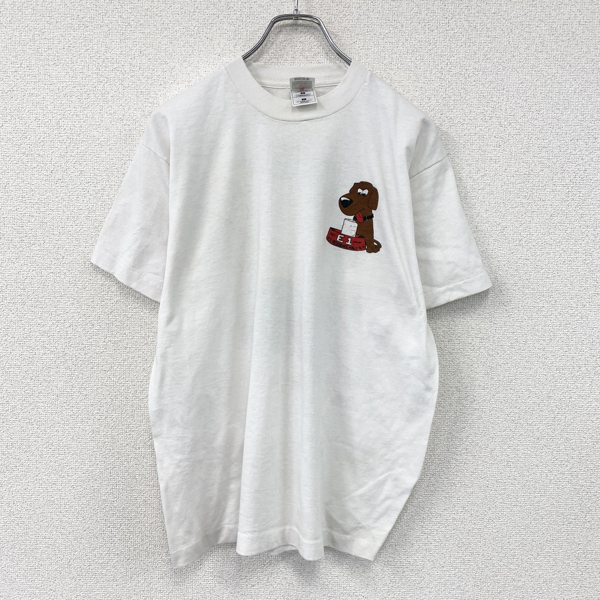 FRUIT OF THE LOOM　フルーツオブザルーム　半袖プリントTシャツ　シングルステッチ　ヴィンテージ　白　ホワイト　Lサイズ　古着
