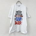 半袖プリントTシャツ　シングルステッチ　ヴィンテージ　白　ホワイト　XLサイズ カットソー メンズ コットン 古着