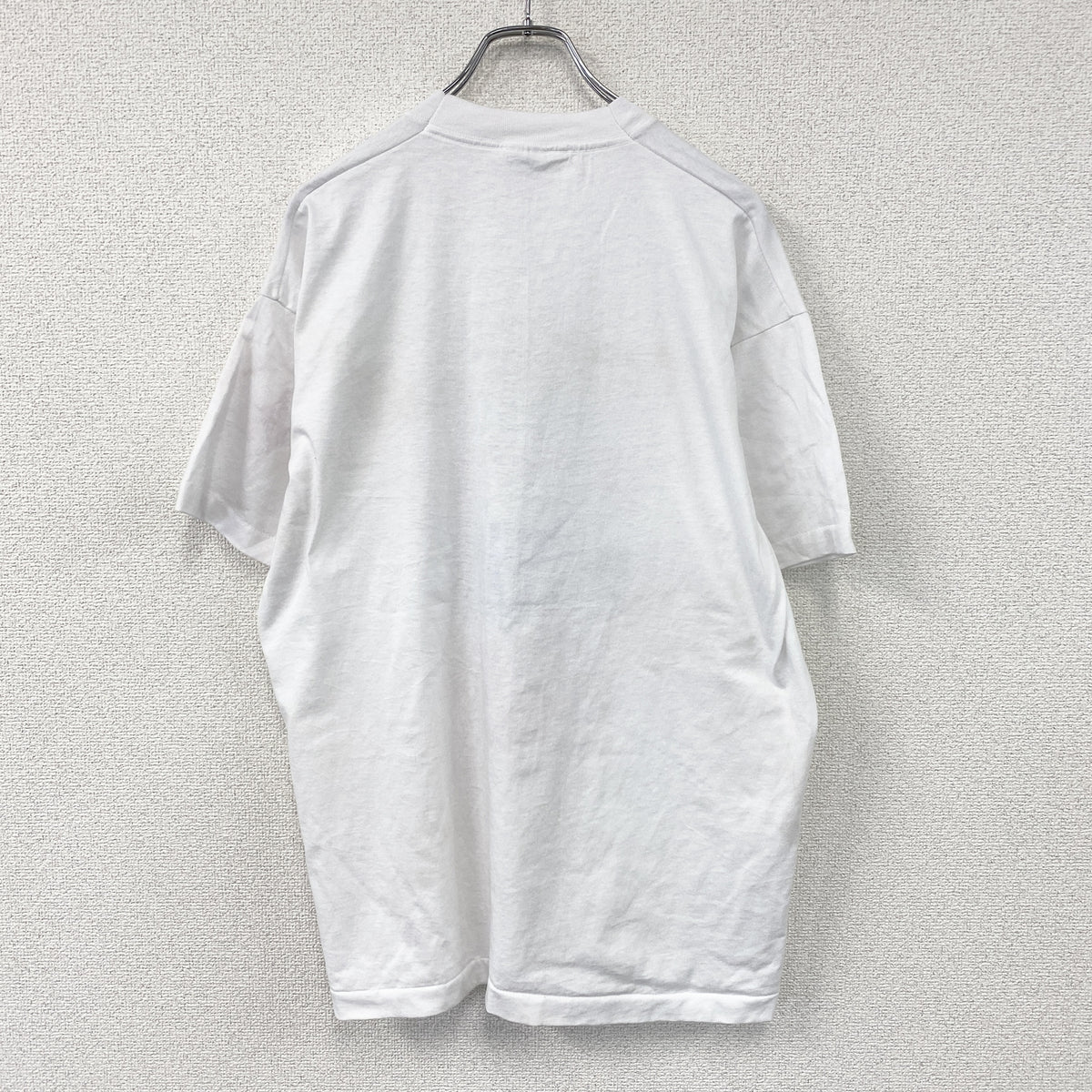 半袖プリントTシャツ　シングルステッチ　ヴィンテージ　白　ホワイト　XLサイズ カットソー メンズ コットン 古着