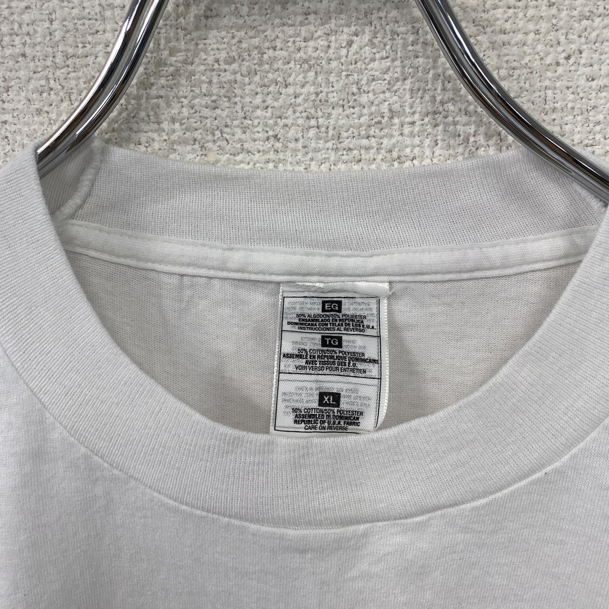半袖プリントTシャツ　シングルステッチ　ヴィンテージ　白　ホワイト　XLサイズ カットソー メンズ コットン 古着