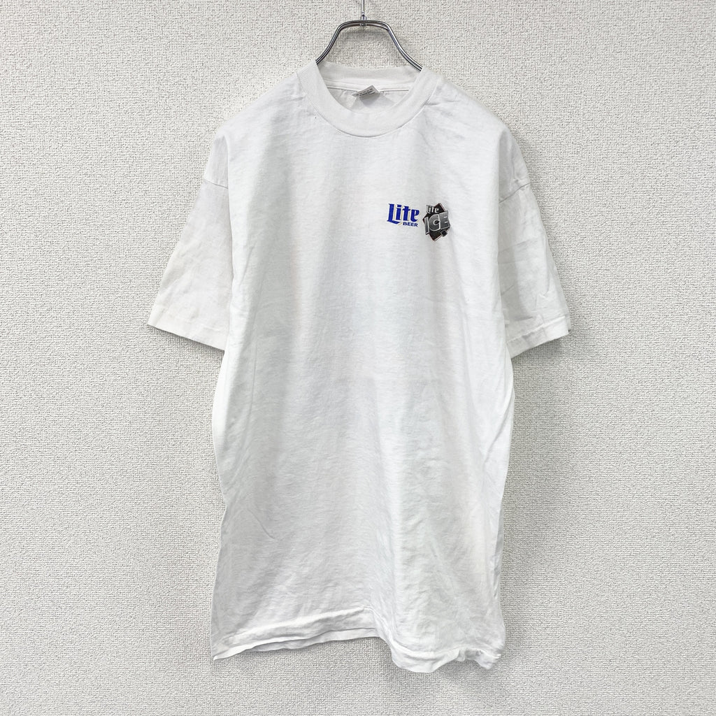 FRUIT OF THE LOOM　フルーツオブザルーム　半袖プリントTシャツ　シングルステッチ　ヴィンテージ　白　ホワイト　XLサイズ カットソー メンズ コットン 古着
