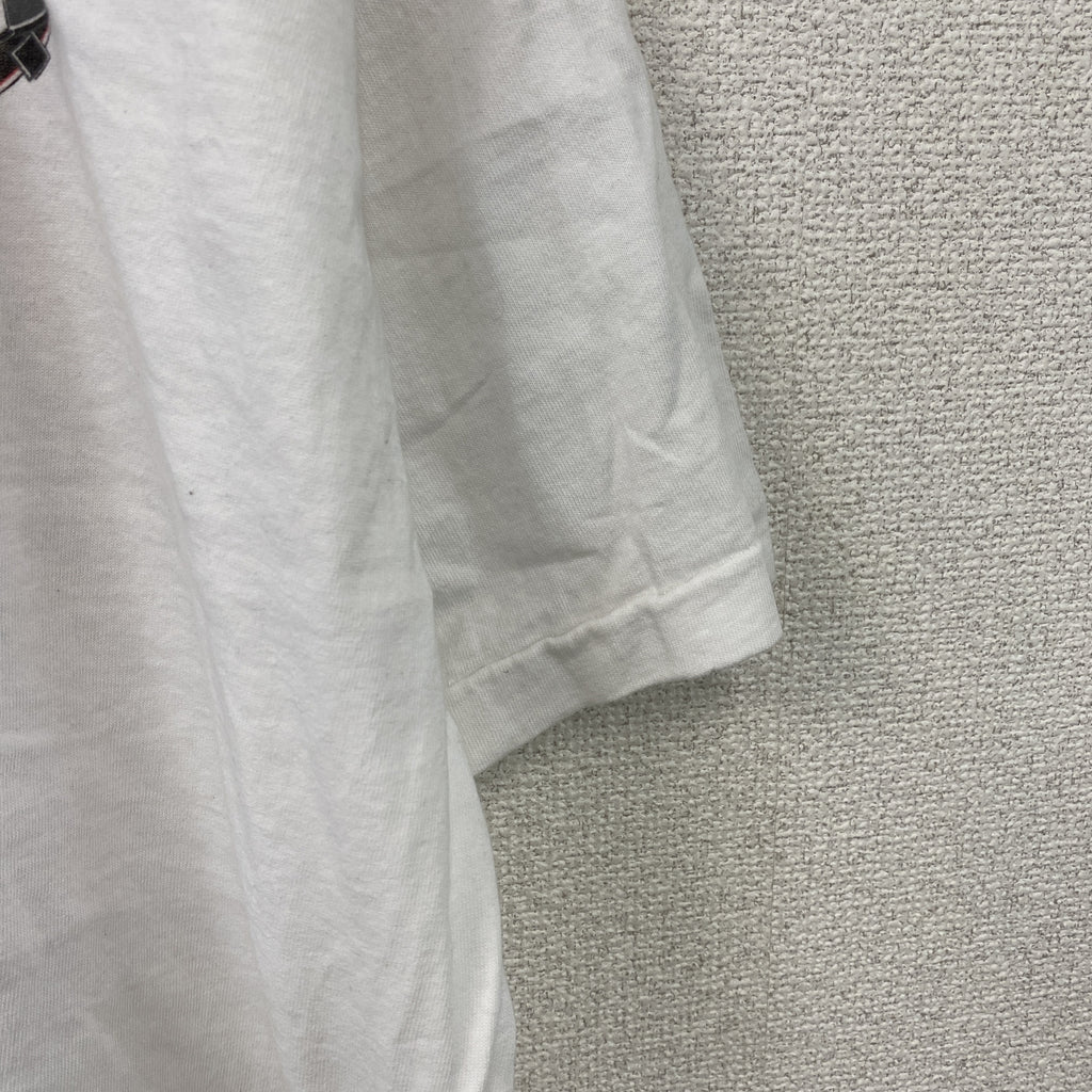 FRUIT OF THE LOOM　フルーツオブザルーム　半袖プリントTシャツ　シングルステッチ　ヴィンテージ　白　ホワイト　XLサイズ カットソー メンズ コットン 古着
