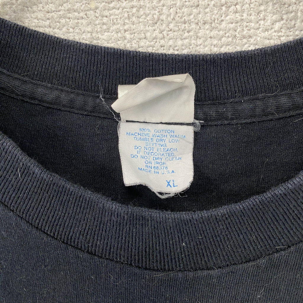 Sew Cal Logo　半袖プリントTシャツ　シングルステッチ　ヴィンテージ　黒　ブラック　XLサイズ カットソー メンズ コットン 古着