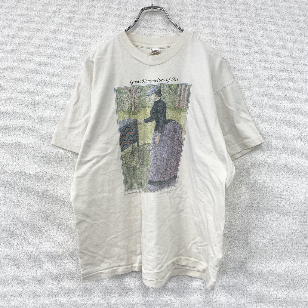 FRUIT OF THE LOOM　フルーツオブザルーム　半袖プリントTシャツ　シングルステッチ　ヴィンテージ　ベージュ　XLサイズ　古着