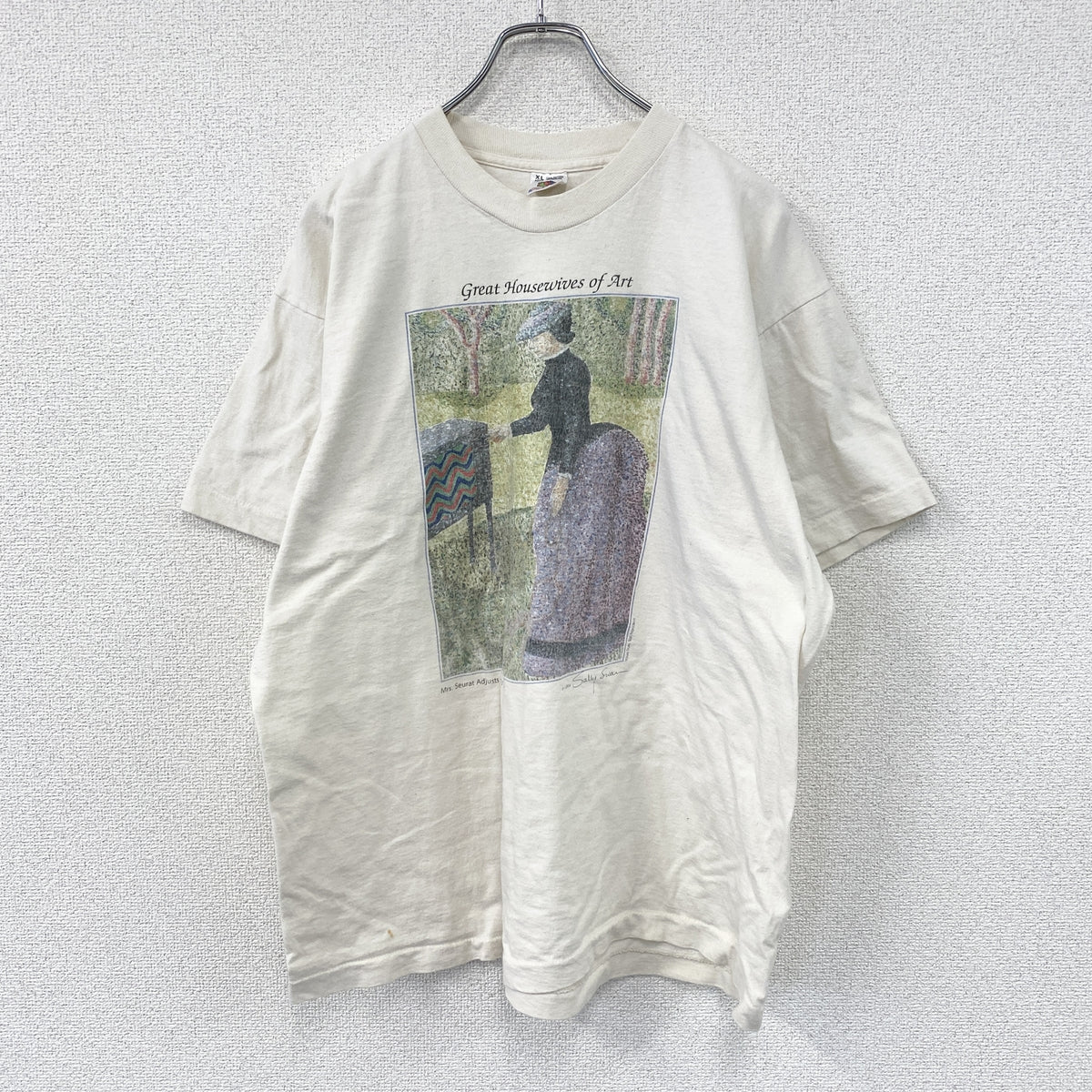 FRUIT OF THE LOOM　フルーツオブザルーム　半袖プリントTシャツ　シングルステッチ　ヴィンテージ　ベージュ　XLサイズ　古着