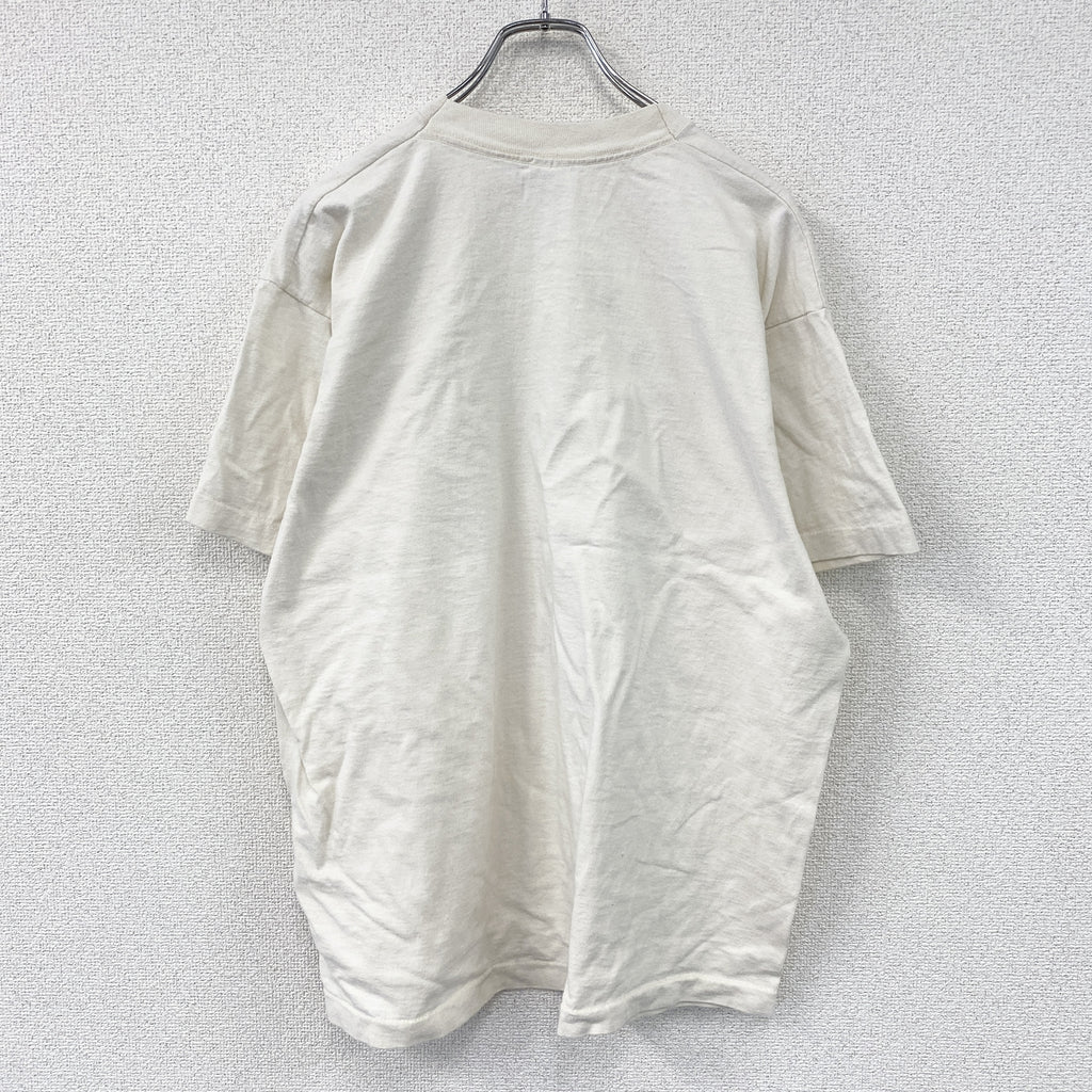 FRUIT OF THE LOOM　フルーツオブザルーム　半袖プリントTシャツ　シングルステッチ　ヴィンテージ　ベージュ　XLサイズ　古着