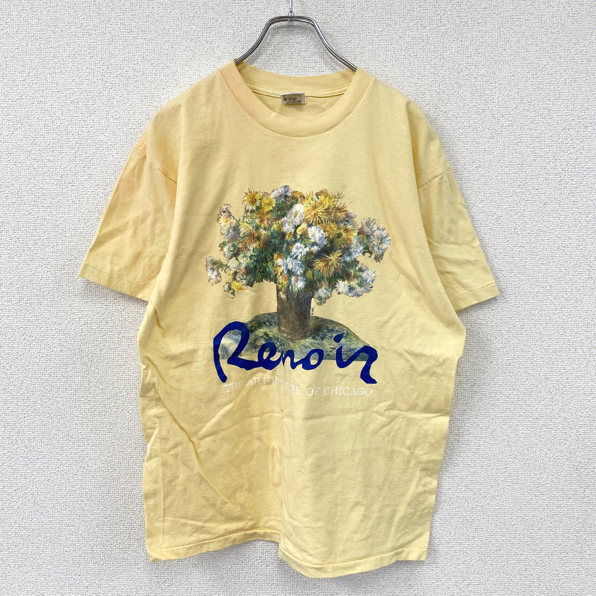 anvil　アンビル　ルノワール　半袖プリントTシャツ　シングルステッチ　ヴィンテージ　黄色　イエロー　Lサイズ　古着