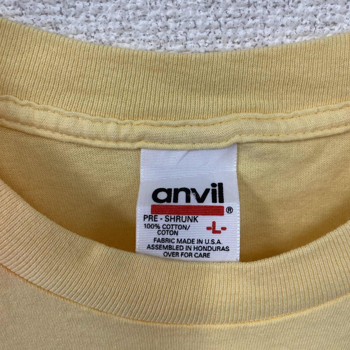 anvil　アンビル　ルノワール　半袖プリントTシャツ　シングルステッチ　ヴィンテージ　黄色　イエロー　Lサイズ　古着