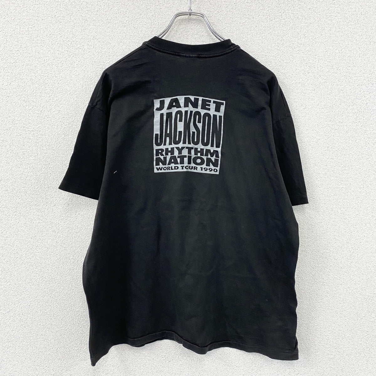Hanes　ヘインズ　ジャネットジャクソン　半袖プリントTシャツ　シングルステッチ　ヴィンテージ　黒　ブラック　XLサイズ　古着