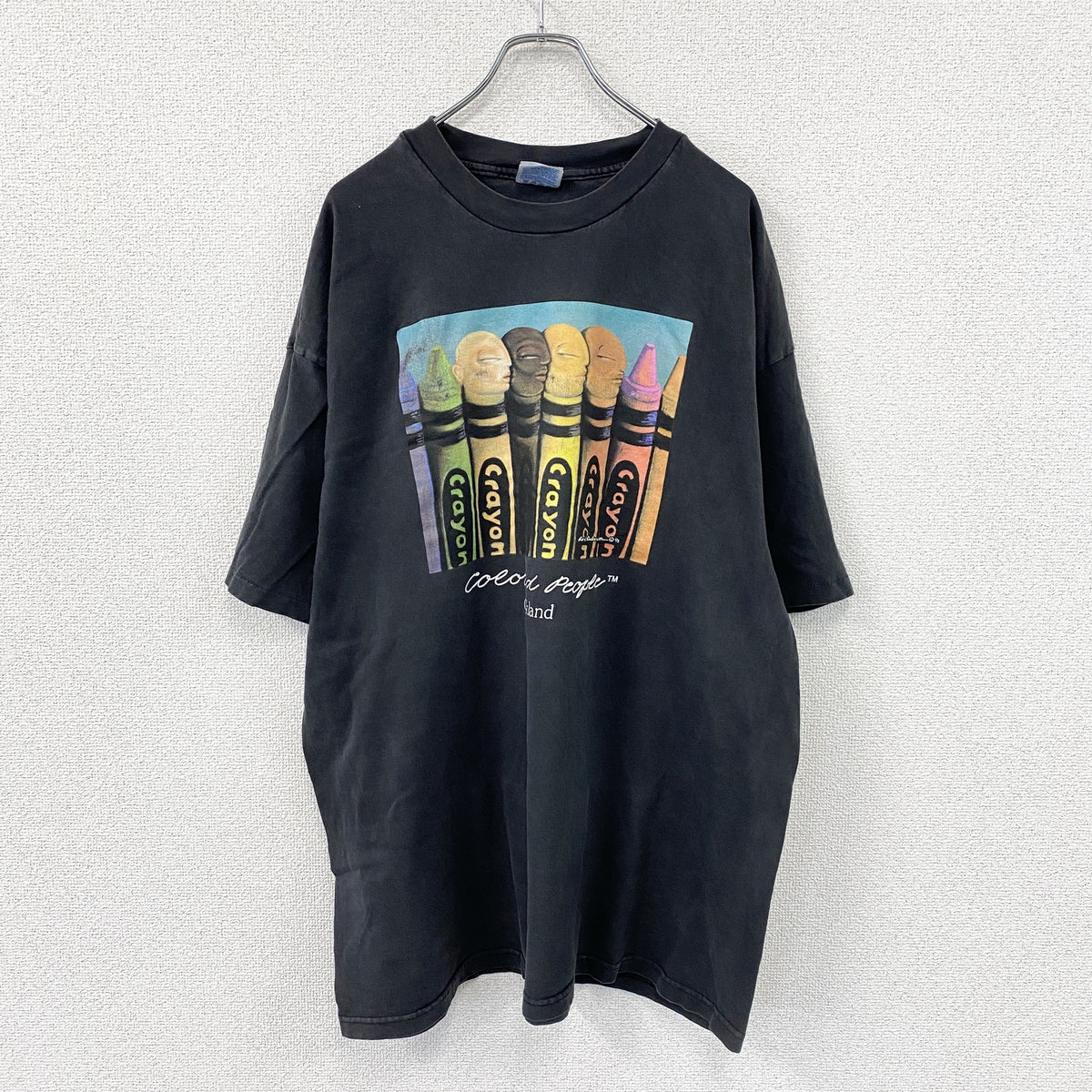 Hanes　ヘインズ　レネディッカーソン　Colored People　半袖プリントTシャツ　アートT　シングルステッチ　黒　ブラック　2XLサイズ　古着