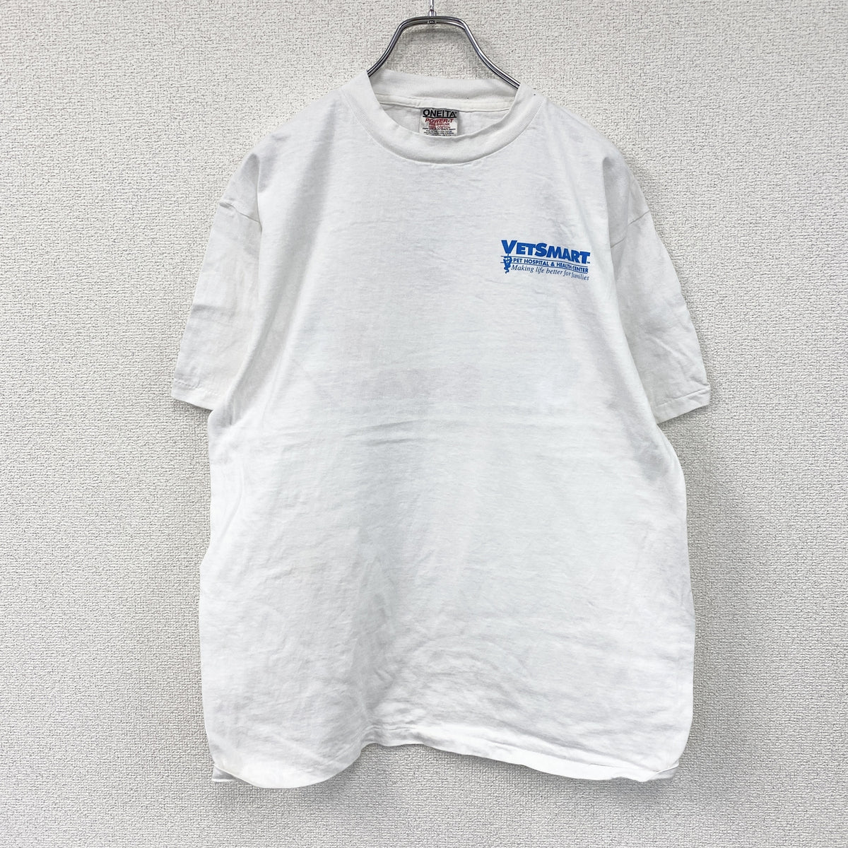 ONEITA　オニータ　半袖プリントTシャツ　シングルステッチ　ヴィンテージ　白　ホワイト　Lサイズ　古着