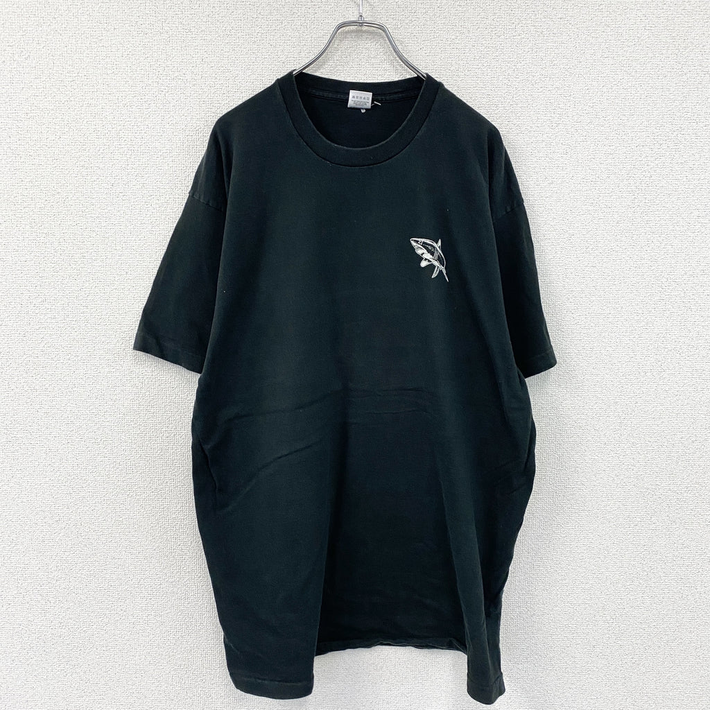 FRUIT OF THE LOOM　フルーツオブザルーム　半袖プリントTシャツ　シングルステッチ　ヴィンテージ　黒　ブラック　2XLサイズ カットソー メンズ コットン 古着