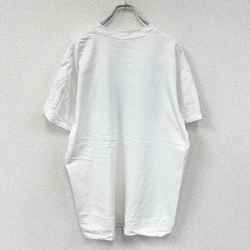 DELTA　デルタ　半袖プリントTシャツ　シングルステッチ　ヴィンテージ　白　ホワイト　Lサイズ カットソー メンズ コットン 古着
