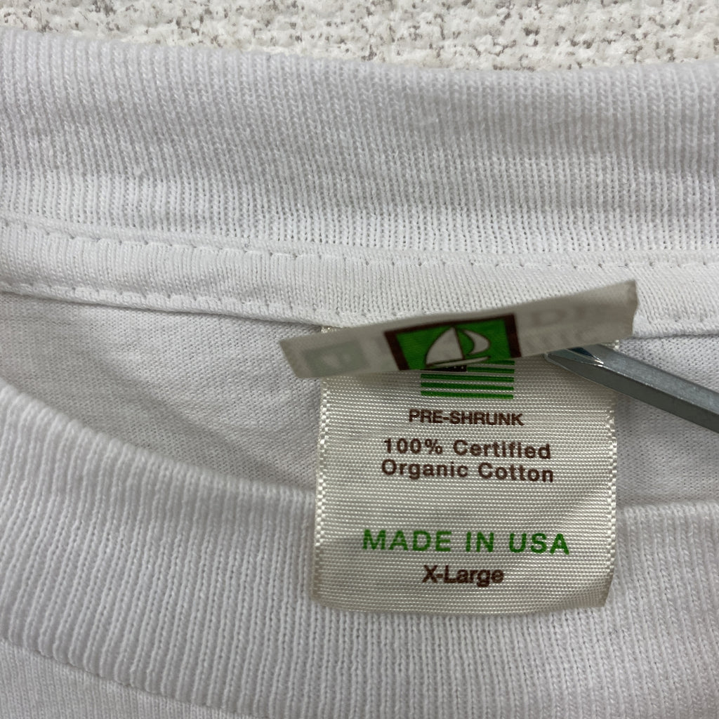 Organic BAYSIDE　バラクオバマ　半袖プリントTシャツ　白　ホワイト　XLサイズ カットソー メンズ コットン 古着