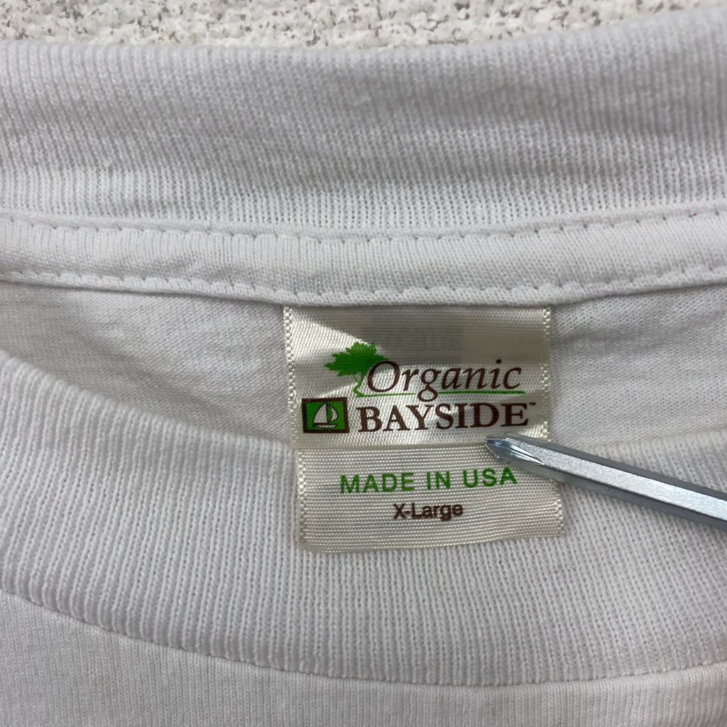 Organic BAYSIDE　バラクオバマ　半袖プリントTシャツ　白　ホワイト　XLサイズ カットソー メンズ コットン 古着