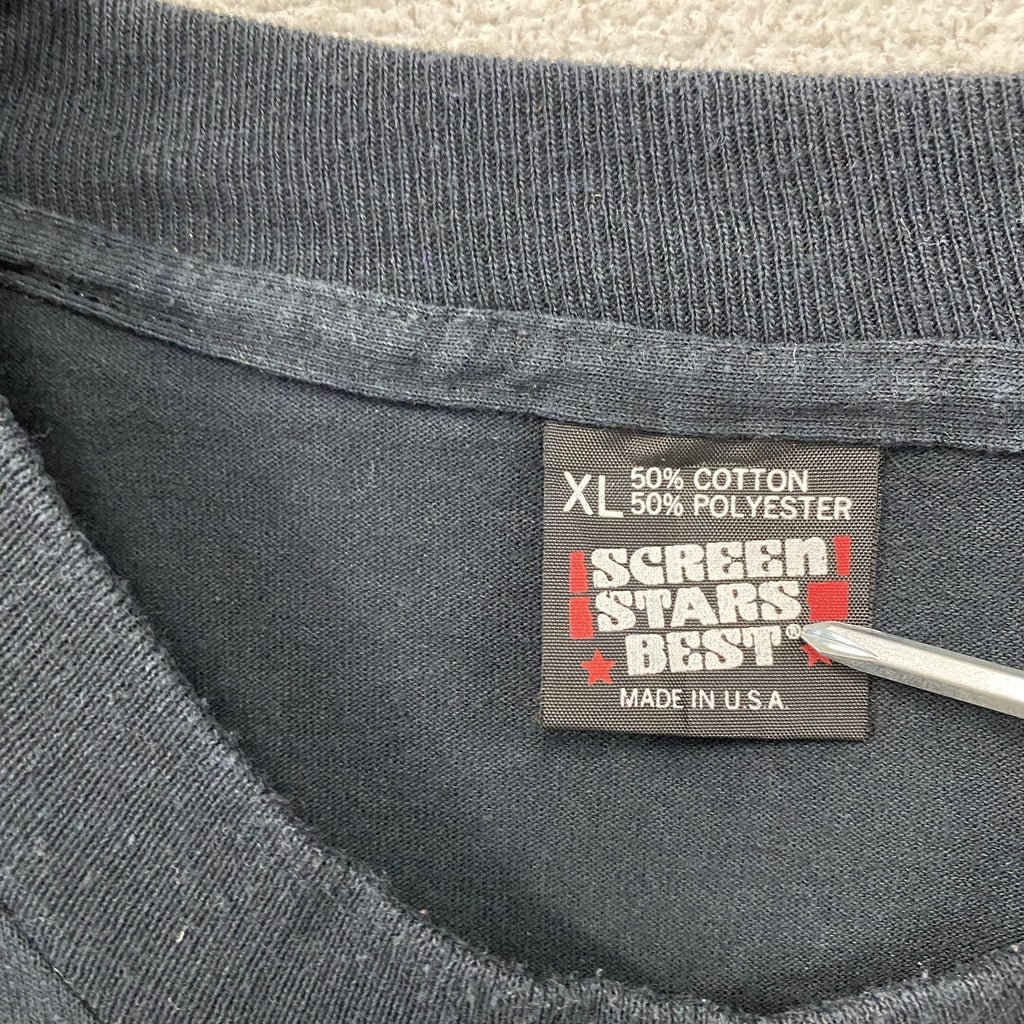 SCREEN STARS　スクリーンスターズ　半袖プリントTシャツ　シングルステッチ　ヴィンテージ　黒　ブラック　XLサイズ　古着