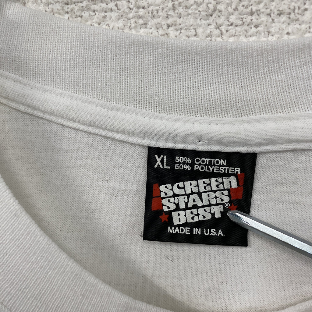 SCREEN STARS　スクリーンスターズ　半袖プリントTシャツ　シングルステッチ　ヴィンテージ　白　ホワイト　XLサイズ　古着
