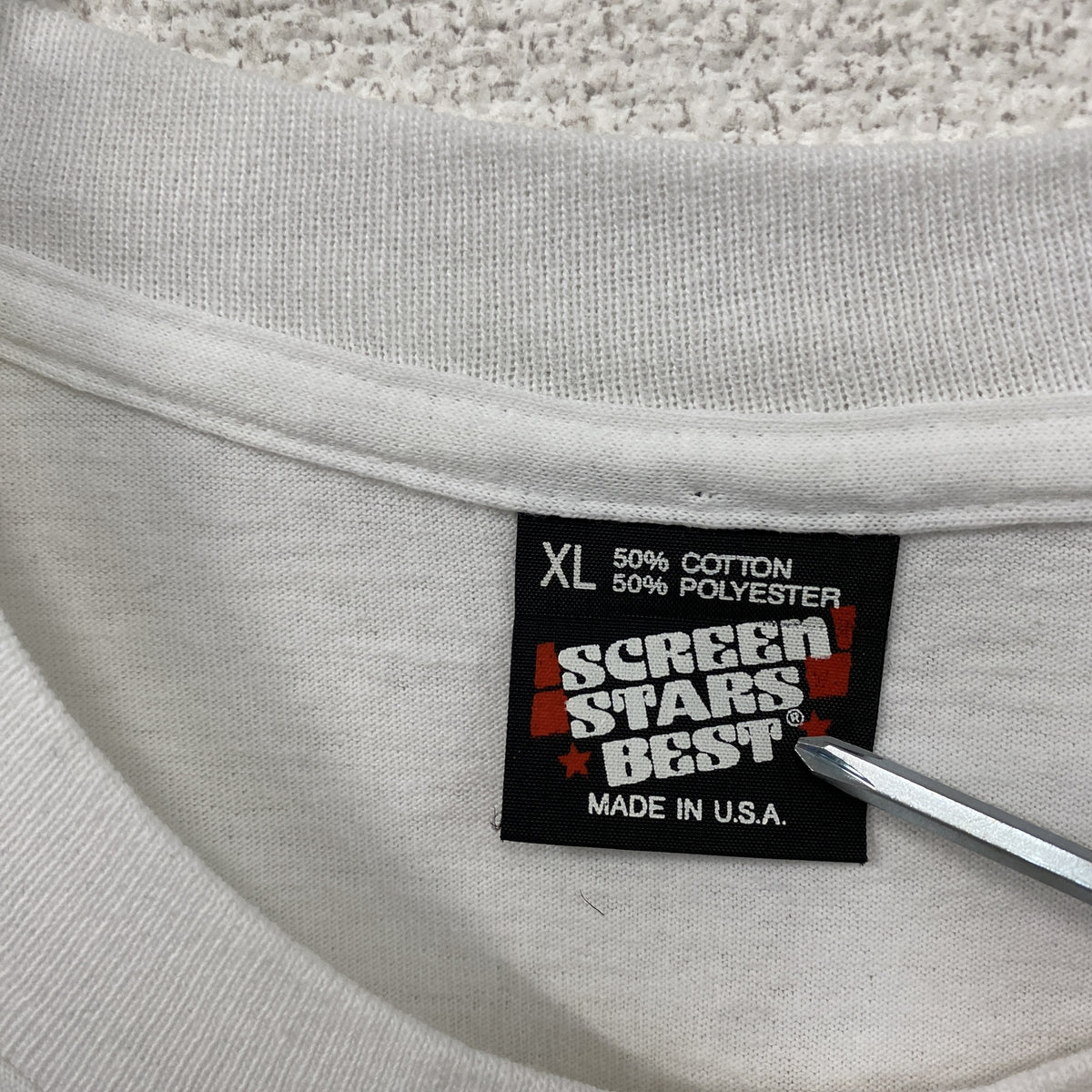 SCREEN STARS　スクリーンスターズ　半袖プリントTシャツ　シングルステッチ　ヴィンテージ　白　ホワイト　XLサイズ　古着