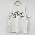 Hanes　ヘインズ　半袖プリントTシャツ　シングルステッチ　ヴィンテージ　白　ホワイト　Lサイズ カットソー メンズ コットン 古着