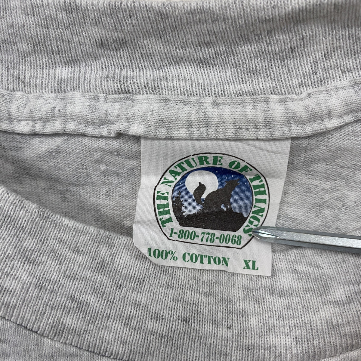 THE NATURE OF THINGS　半袖プリントTシャツ　シングルステッチ　ヴィンテージ　霜降りグレー　XLサイズ　古着