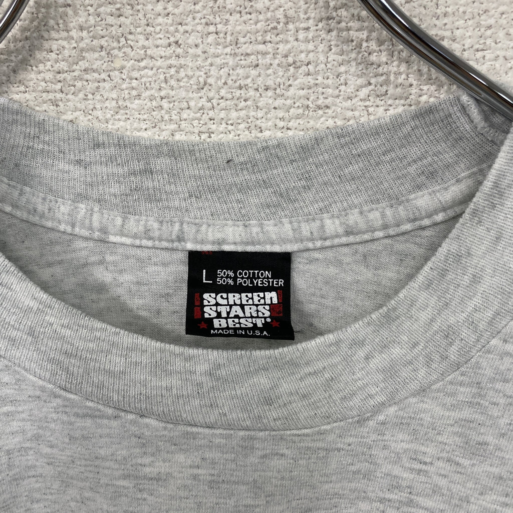 SCREEN STARS　スクリーンスターズ　半袖プリントTシャツ　シングルステッチ　ヴィンテージ　霜降りグレー　Lサイズ　古着