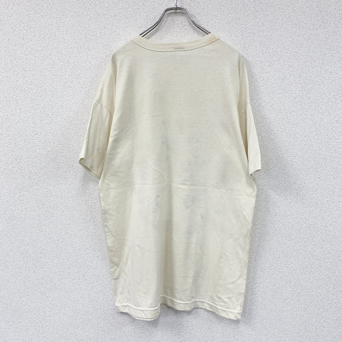 MILACA　半袖プリントTシャツ　シングルステッチ　ヴィンテージ　ベージュ　ワンサイズ カットソー メンズ コットン 古着