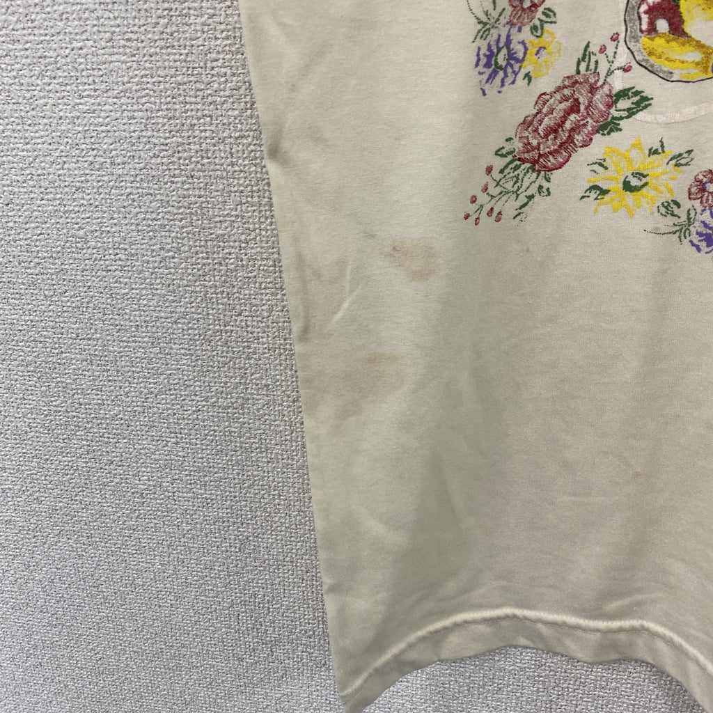 MILACA　半袖プリントTシャツ　シングルステッチ　ヴィンテージ　ベージュ　ワンサイズ カットソー メンズ コットン 古着