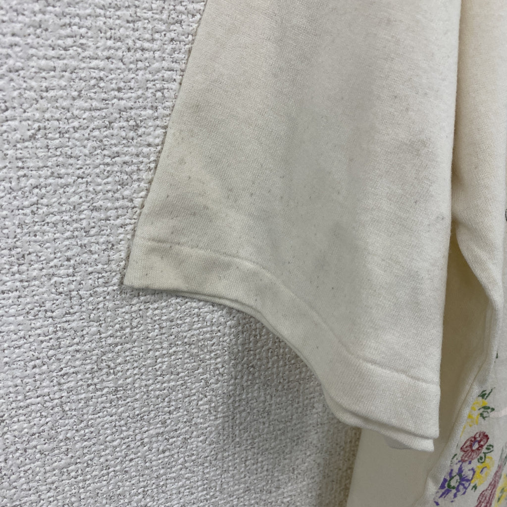 MILACA　半袖プリントTシャツ　シングルステッチ　ヴィンテージ　ベージュ　ワンサイズ カットソー メンズ コットン 古着