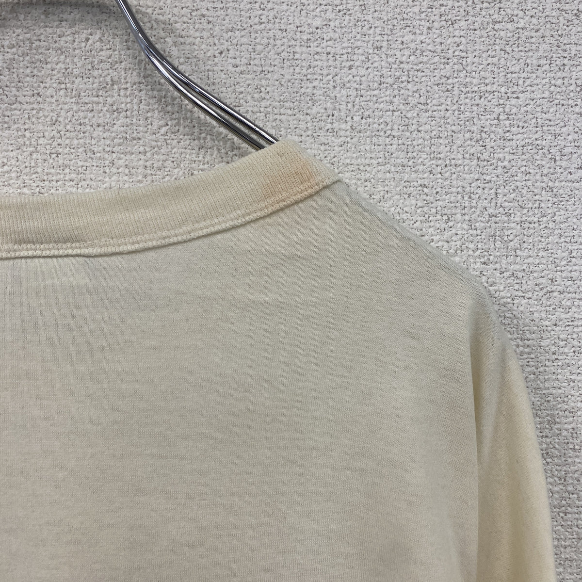 MILACA　半袖プリントTシャツ　シングルステッチ　ヴィンテージ　ベージュ　ワンサイズ カットソー メンズ コットン 古着