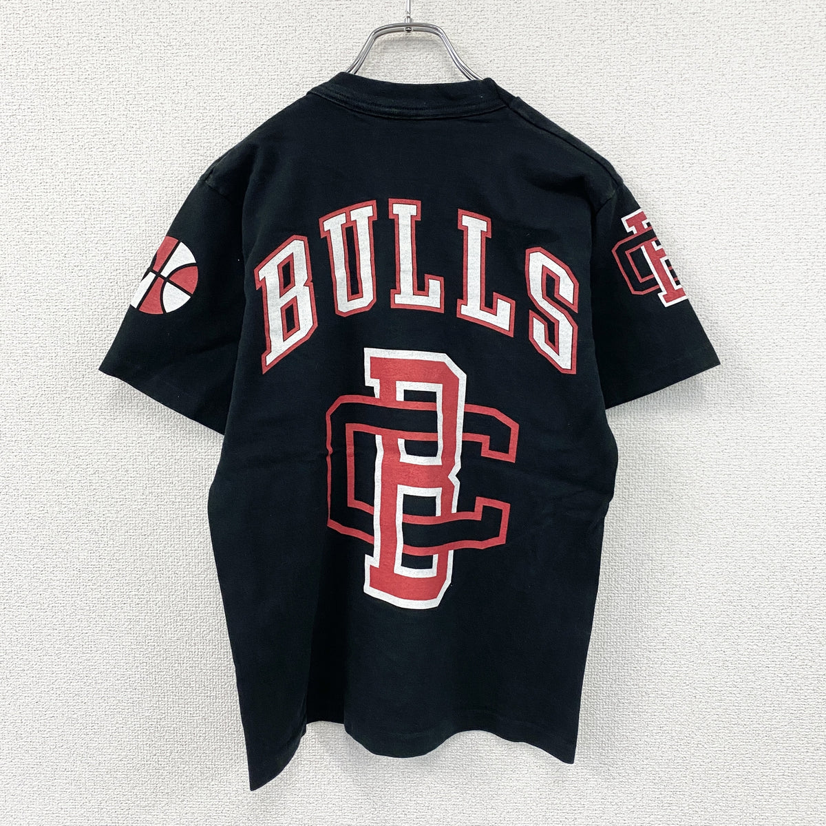 PRO PLAYER　NBA　シカゴブルス　半袖プリントTシャツ　シングルステッチ　ヴィンテージ　黒　ブラック　14/16サイズ　古着