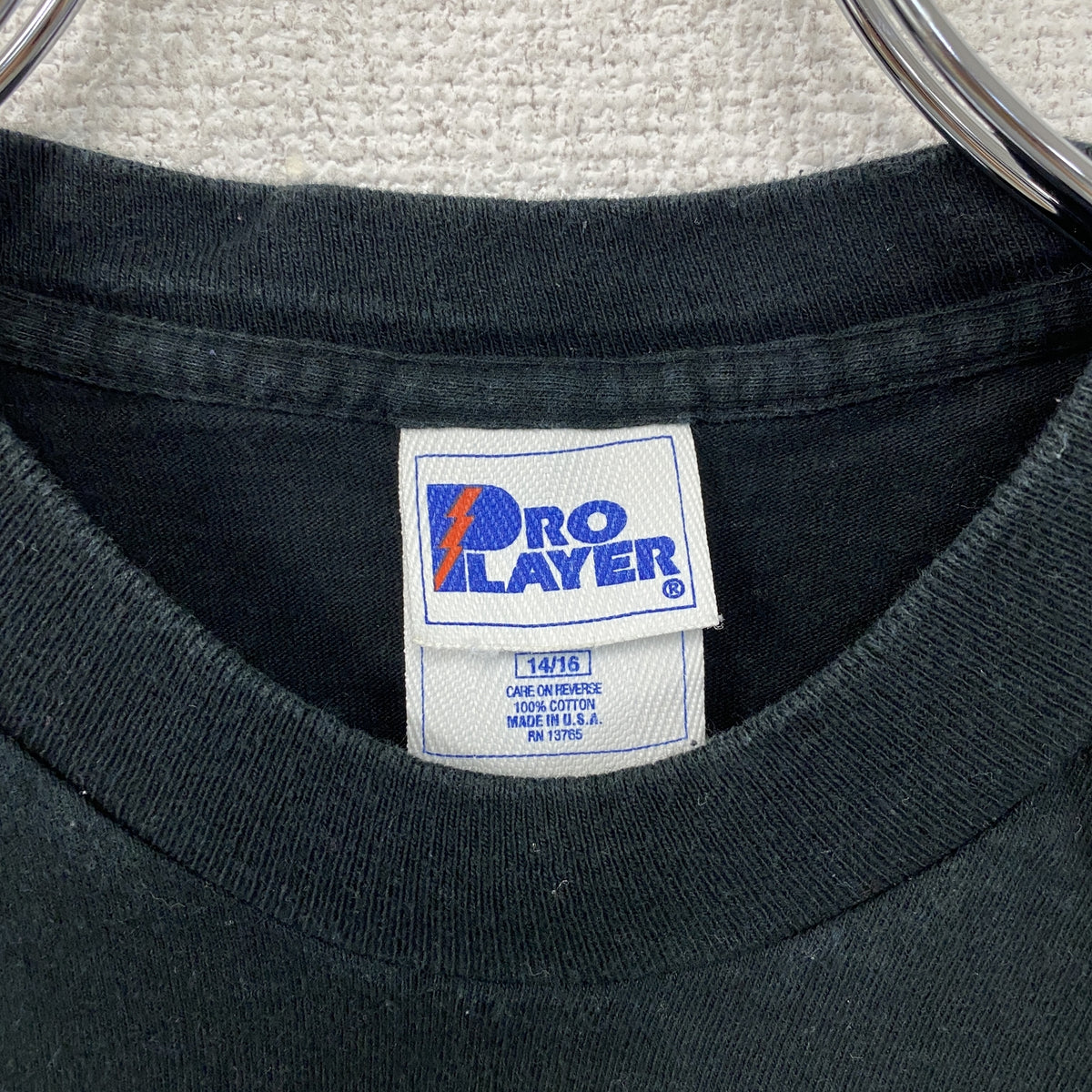 PRO PLAYER　NBA　シカゴブルス　半袖プリントTシャツ　シングルステッチ　ヴィンテージ　黒　ブラック　14/16サイズ　古着