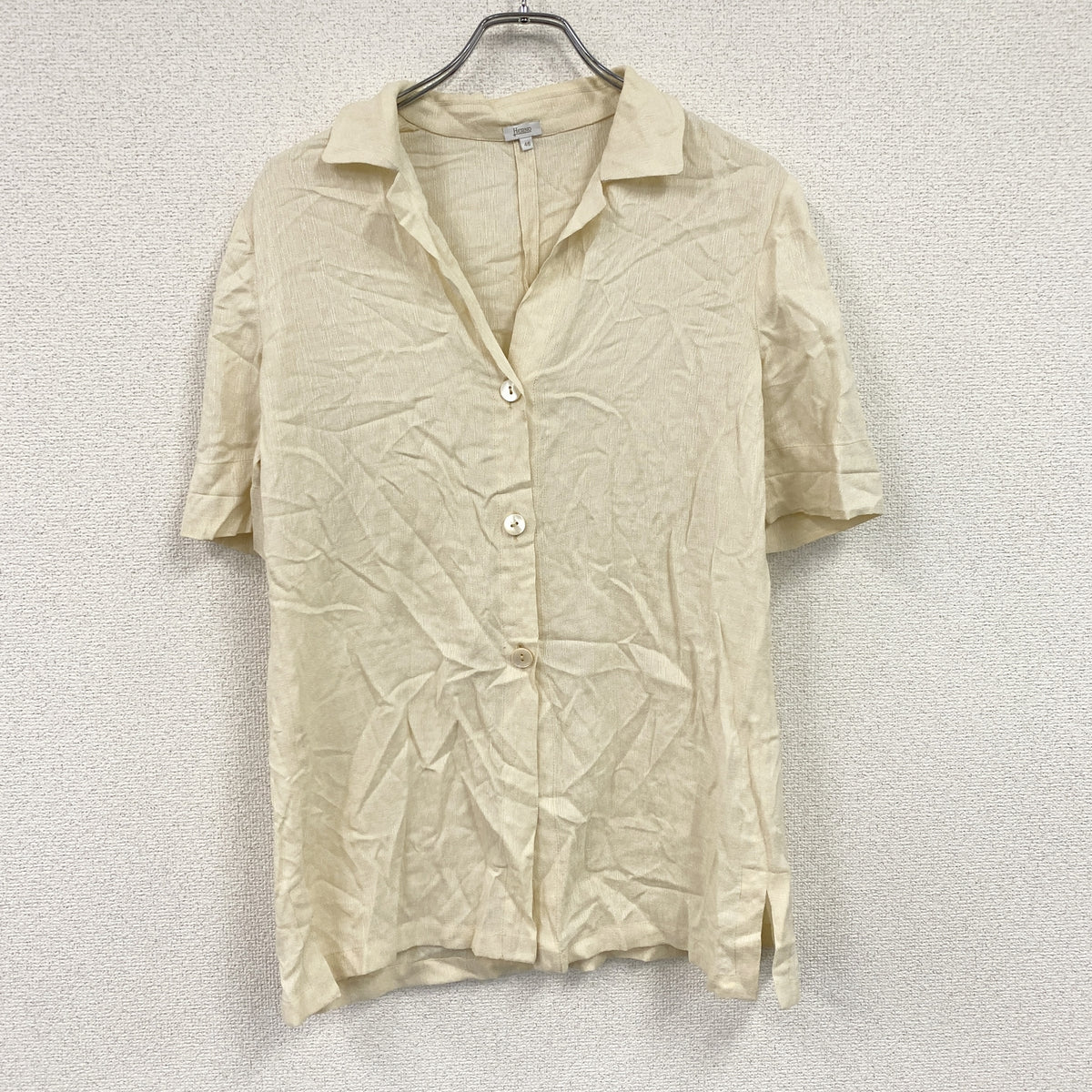 HERNO　ヘルノ　半袖シャツ　ベージュ　45サイズ メンズ 古着