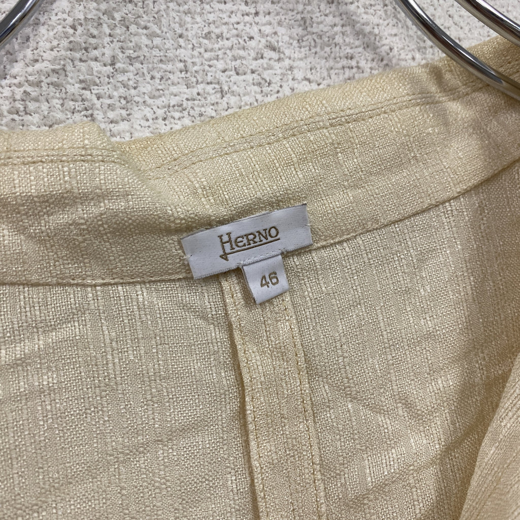 HERNO　ヘルノ　半袖シャツ　ベージュ　45サイズ メンズ 古着