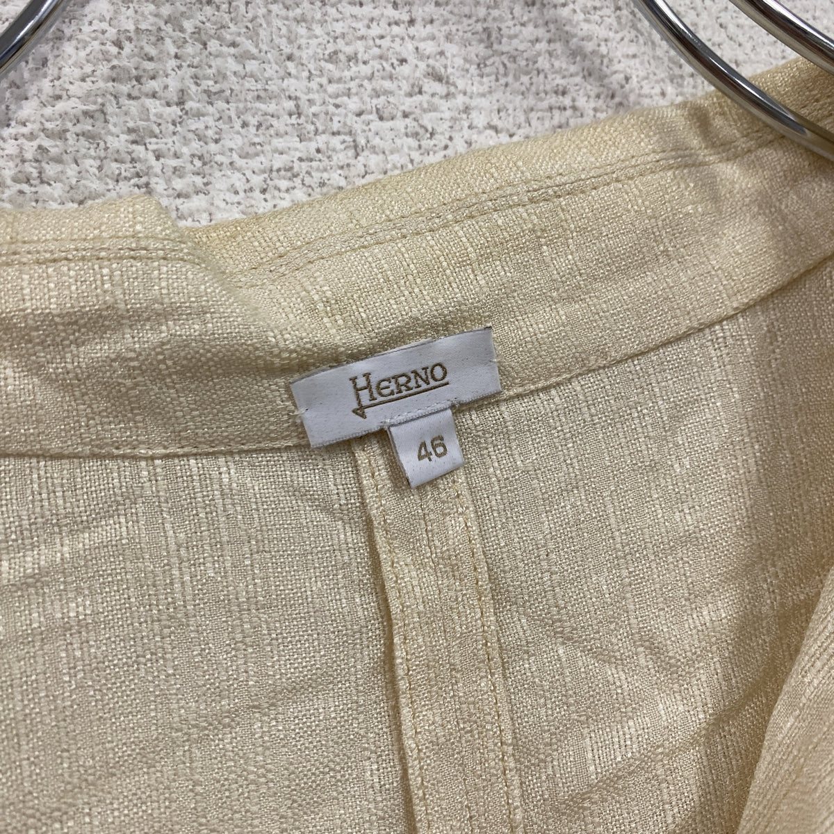 HERNO　ヘルノ　半袖シャツ　ベージュ　45サイズ メンズ 古着