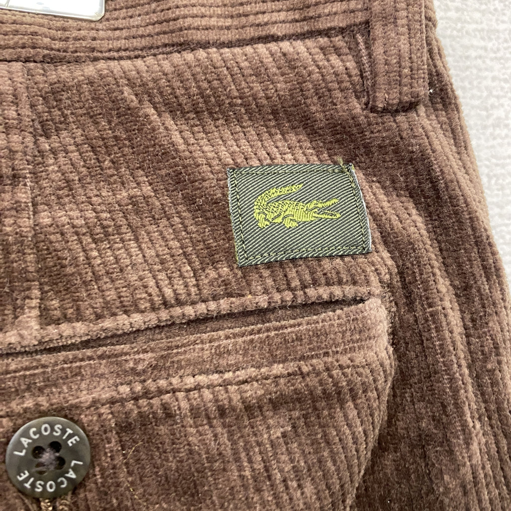 LACOSTE　ラコステ　コーデュロイパンツ　ジップフライ　茶色　ブラウン　91サイズ メンズ 古着
