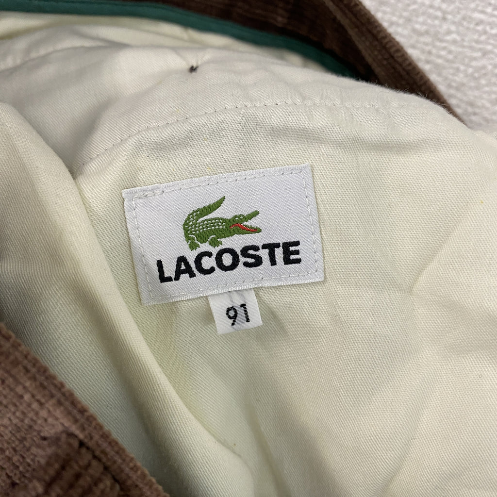 LACOSTE　ラコステ　コーデュロイパンツ　ジップフライ　茶色　ブラウン　91サイズ メンズ 古着