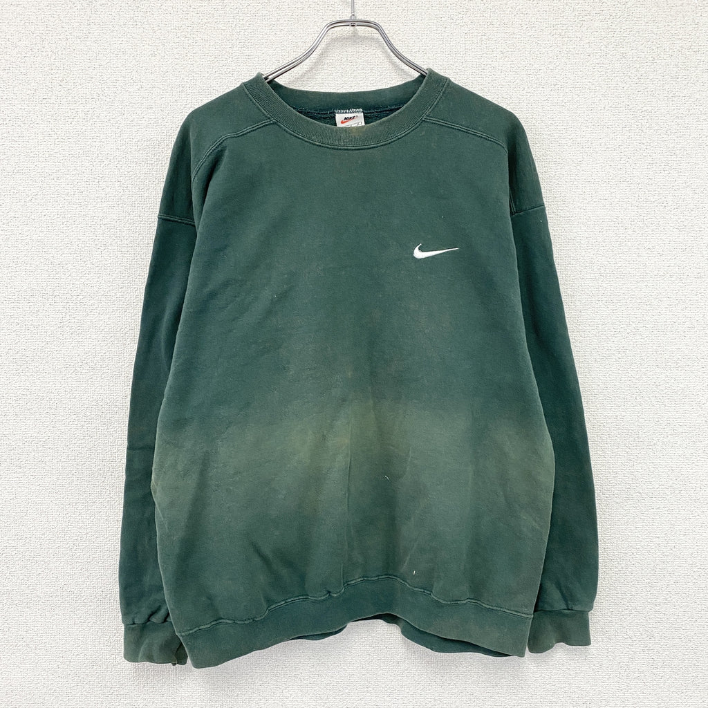 NIKE　ナイキ　スウェット/トレーナー　スウッシュ　緑　グリーン　Mサイズ　古着