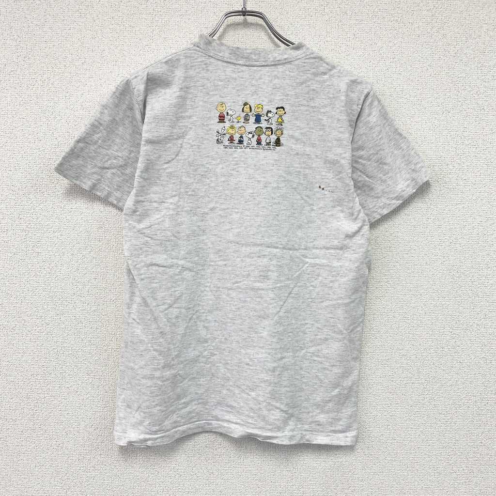 LOGOTEL　PEANUTS　ピーナッツ　半袖プリントTシャツ　シングルステッチ　ヴィンテージ　霜降りグレー　Mサイズ　古着